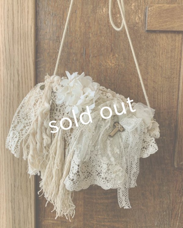 画像2: pollenbienco/アンティークレースのかごポシェット・a (2)