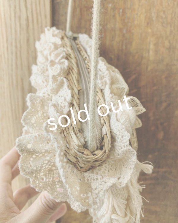 画像8: pollenbienco/アンティークレースのかごポシェット・a (8)