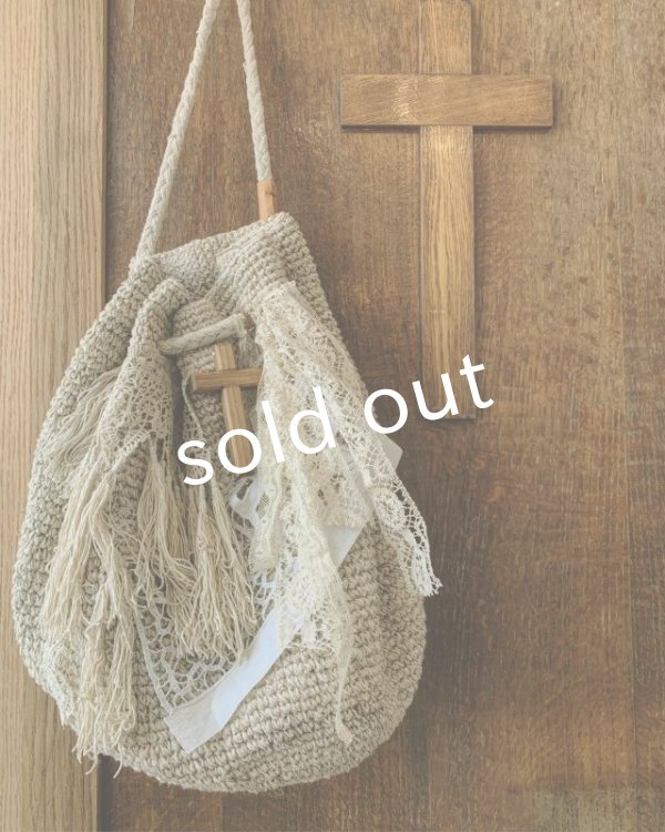 画像2: pollenbienco／アンティークレースフリンジバッグ (2)