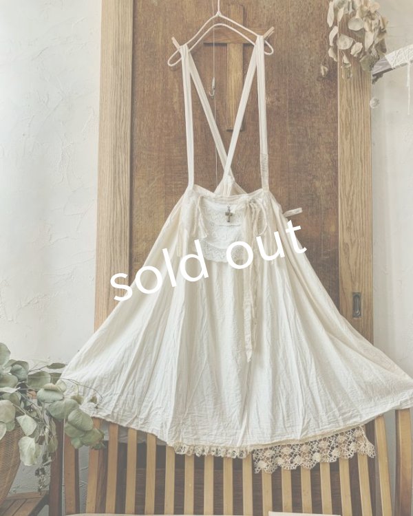 画像6: pollenbienco/アンティークレースの吊りスカート (6)