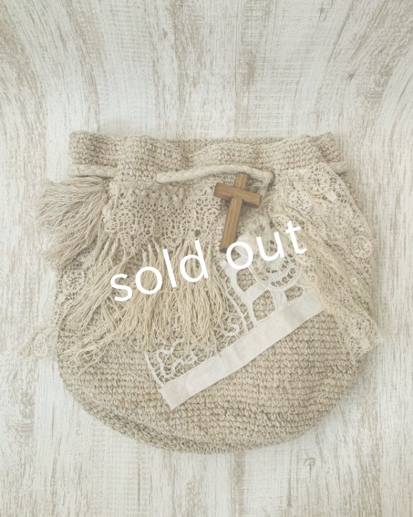 画像7: pollenbienco／アンティークレースフリンジバッグ (7)