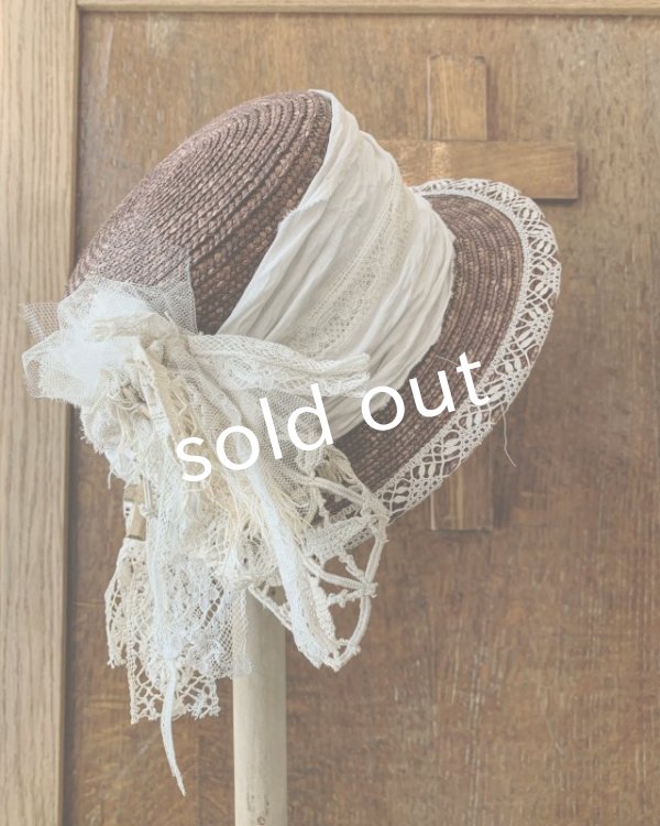 画像2: pollenbienco／アンティークレースのキャノチェ・ブラウン (2)