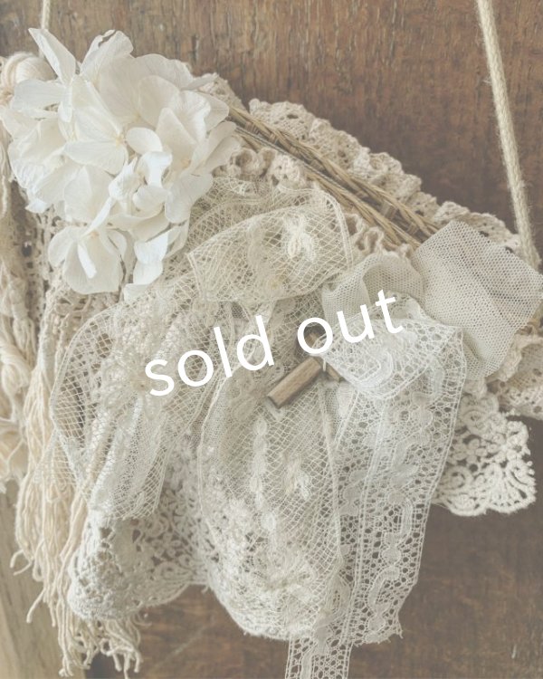 画像4: pollenbienco/アンティークレースのかごポシェット・a (4)