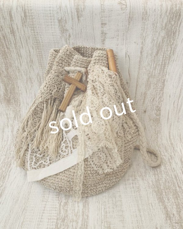 画像4: pollenbienco／アンティークレースフリンジバッグ (4)