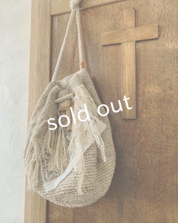 画像9: pollenbienco／アンティークレースフリンジバッグ (9)