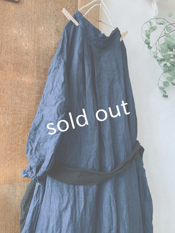 画像9: 再入荷MARCHE' DE SOEUR／種蒔きBag付きワンピース ・インディゴ (9)