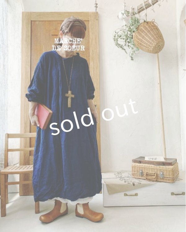 画像12: 再入荷MARCHE' DE SOEUR／種蒔きBag付きワンピース ・インディゴ (12)