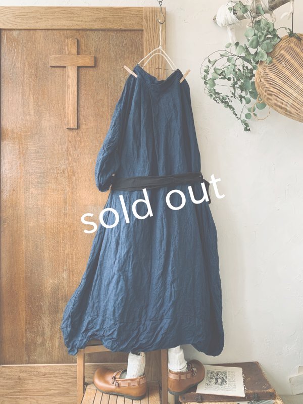 画像8: 再入荷MARCHE' DE SOEUR／種蒔きBag付きワンピース ・インディゴ (8)