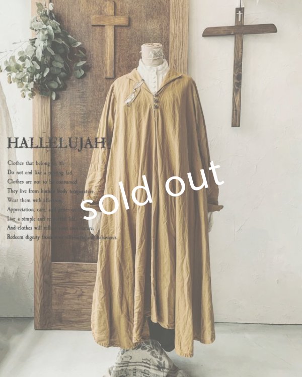 画像2: HALLELUJAH／Robe de femme de chambre 小間使いローブ（衿付）・mimosa (2)