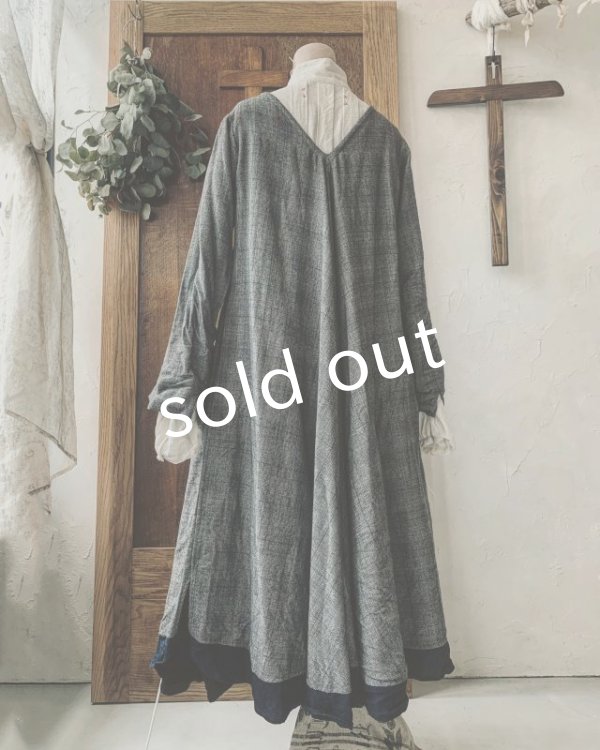 画像7: HALLELUJAH／Robe de femme de chambre 小間使いのローブ・グレンチェック (7)