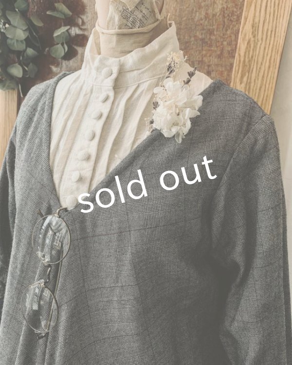 画像3: HALLELUJAH／Robe de femme de chambre 小間使いのローブ・グレンチェック (3)