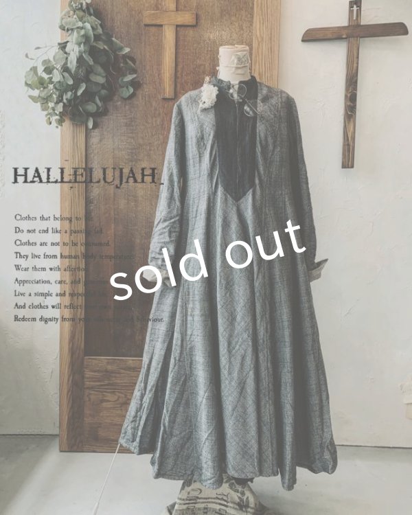 画像2: HALLELUJAH／Robe de une religieuse 修道女のローブ・グレンチェック (2)