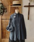 画像1: HALLELUJAH／Chemisier à plis d'époque プリーツシャツ・navy (1)