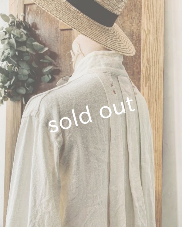 画像16: HALLELUJAH／Chemisier à plis d'époque プリーツシャツ・navy (16)