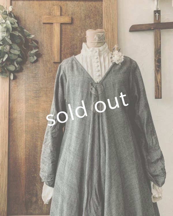 画像2: HALLELUJAH／Robe de femme de chambre 小間使いのローブ・グレンチェック (2)