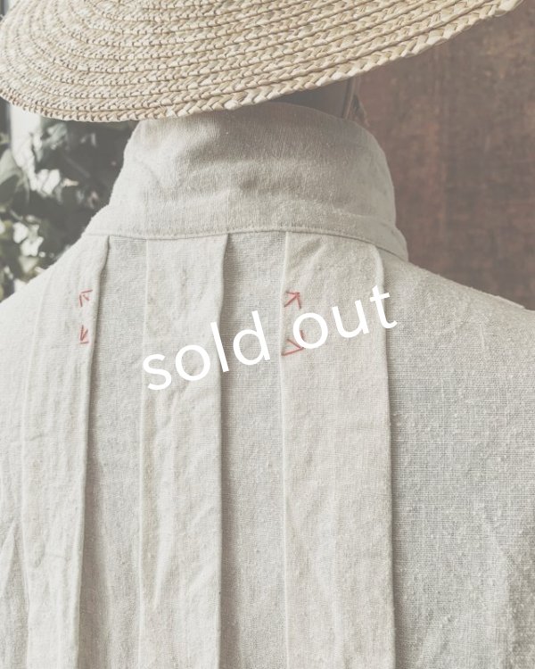 画像17: HALLELUJAH／Chemisier à plis d'époque プリーツシャツ・navy (17)