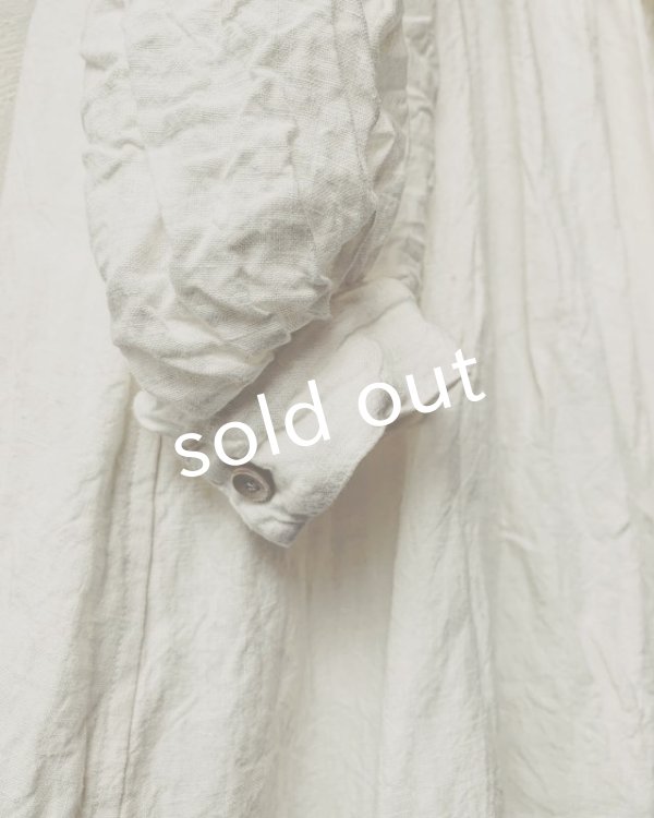 画像8: HALLELUJAH／1890's Bourgeron　1890年代　羊飼いシャツワンピース・off-white (8)