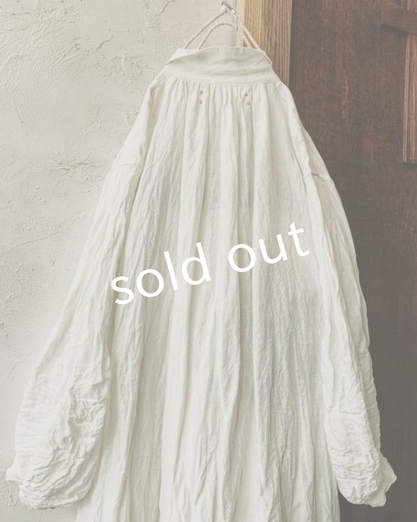 画像11: HALLELUJAH／1890's Bourgeron　1890年代　羊飼いシャツワンピース・off-white (11)
