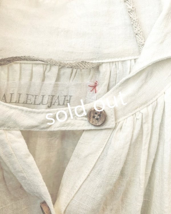 画像6: HALLELUJAH／1890's Bourgeron　1890年代　羊飼いシャツワンピース・off-white (6)