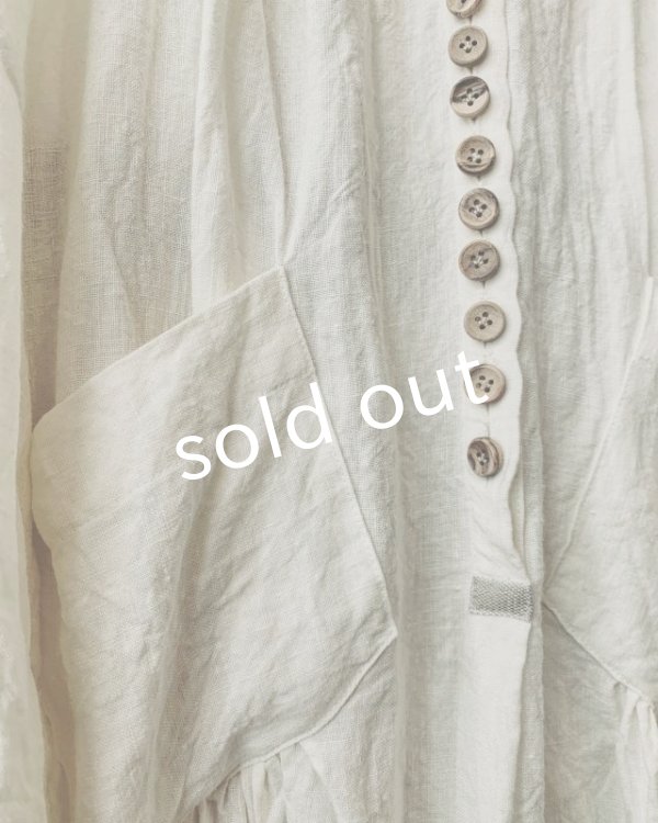 画像5: HALLELUJAH／1890's Bourgeron　1890年代　羊飼いシャツワンピース・off-white (5)
