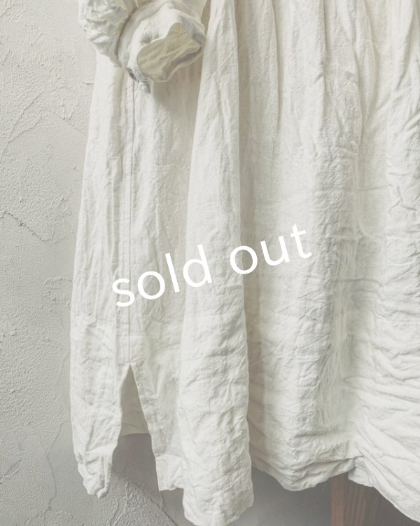 画像9: HALLELUJAH／1890's Bourgeron　1890年代　羊飼いシャツワンピース・off-white (9)