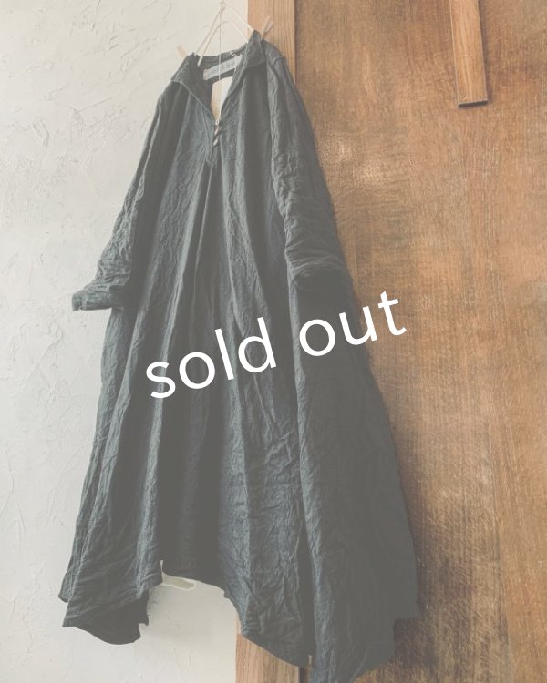 画像3: HALLELUJAH／Robe de femme de chambre 小間使いローブ衿付・black (3)