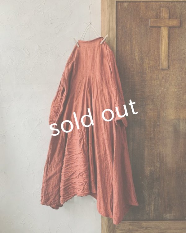 画像6: HALLELUJAH／Robe de femme de chambre 小間使いローブ衿付・madder-red (6)