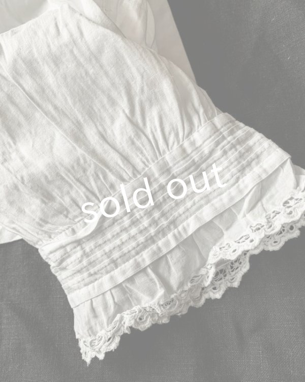 画像7: 1900'アンティークコットンレースブラウス・立ち襟 (7)