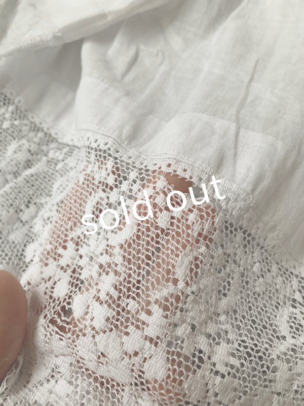 画像9: 1900'アンティーク教会用ブラウス・裾レース (9)