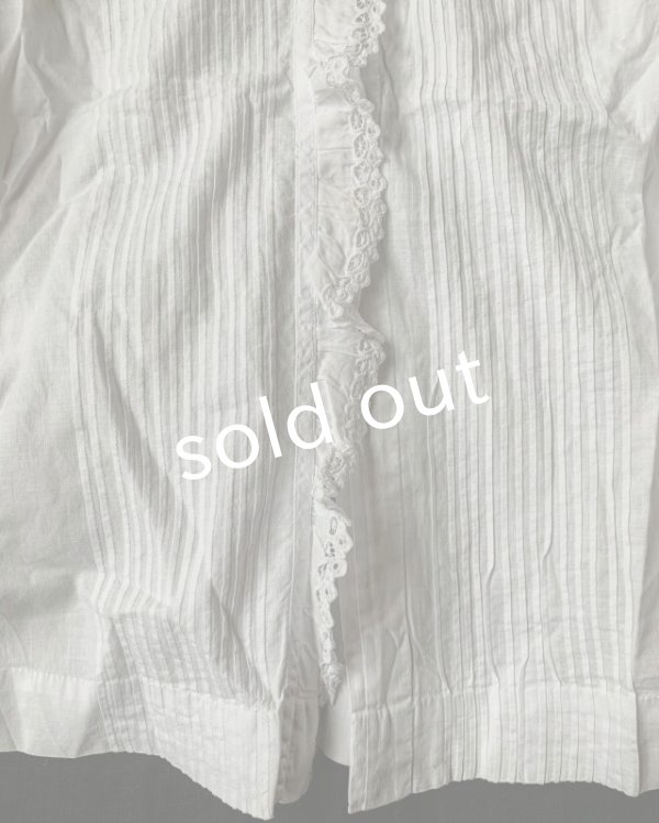 画像5: 1900'アンティークコットンレースブラウス・立ち襟 (5)