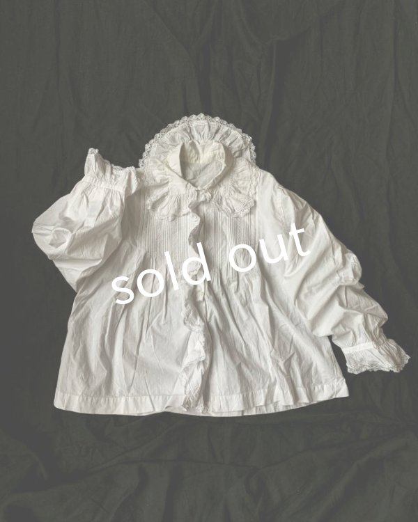 画像7: 1900'アンティークコットンレースブラウス・丸襟 (7)