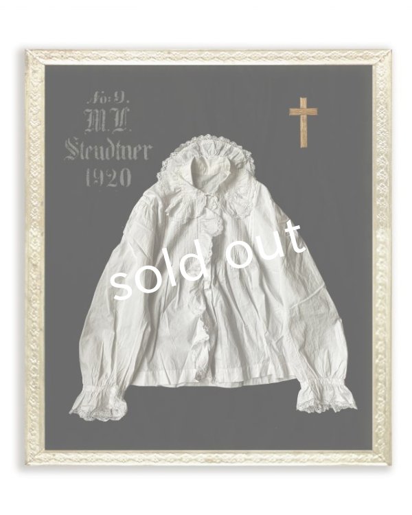 画像2: 1900'アンティークコットンレースブラウス・丸襟 (2)