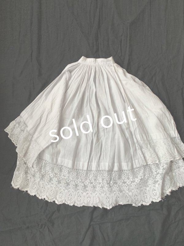 画像12: 1900'アンティーク教会用ブラウス・裾レース (12)