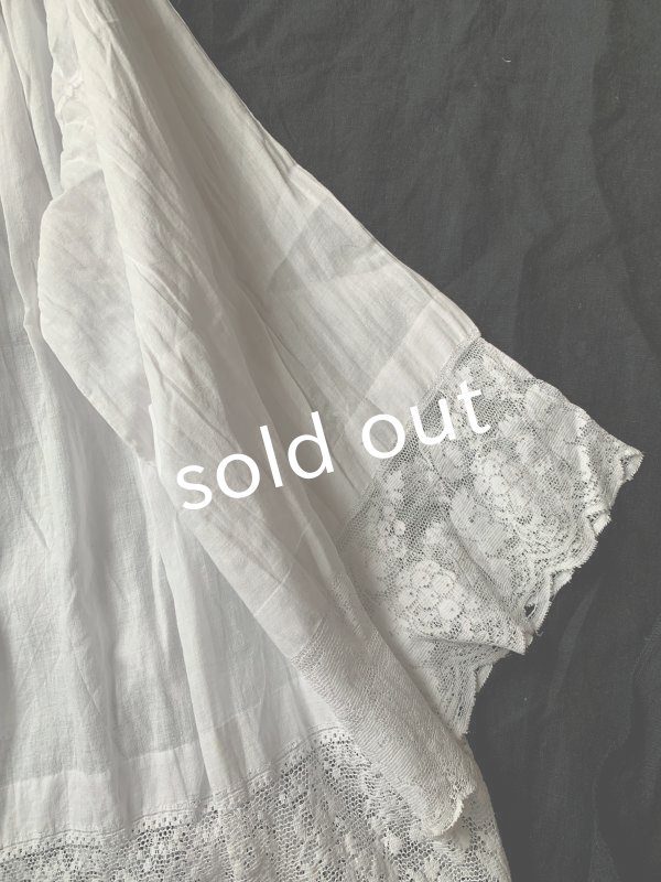 画像7: 1900'アンティーク教会用ブラウス・裾レース (7)