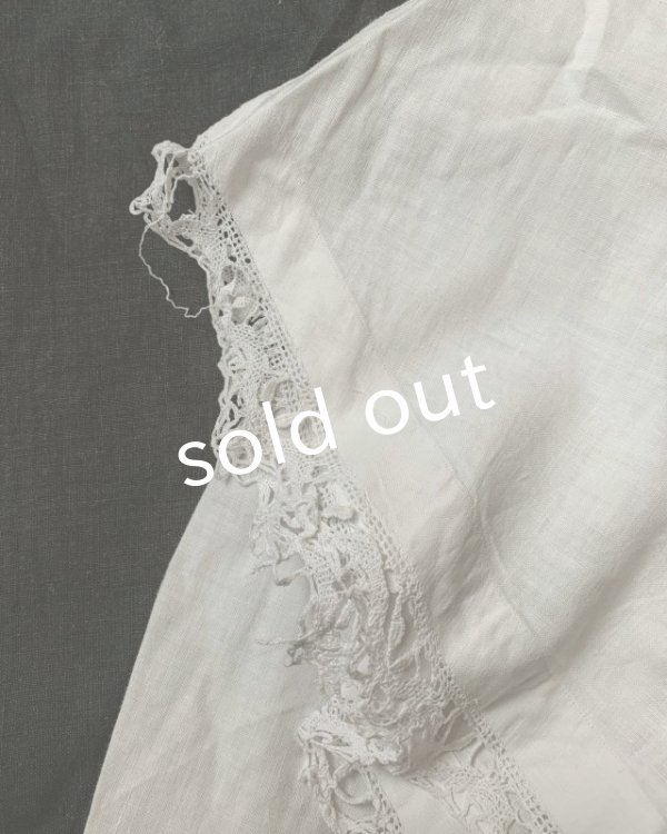 画像11: 1900'アンティークコットンレースブラウス・リボン (11)