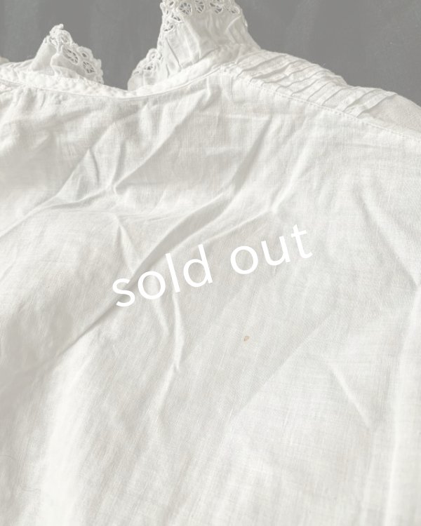 画像10: 1900'アンティークコットンレースブラウス・立ち襟 (10)