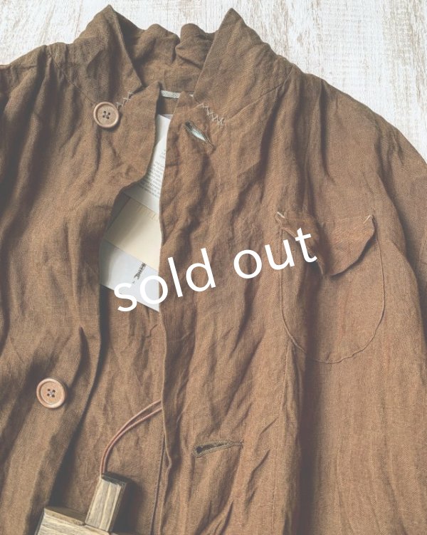 画像3: HALLELUJAH／Manteau1910[1910年代コート]・柿渋染めlight brown (3)