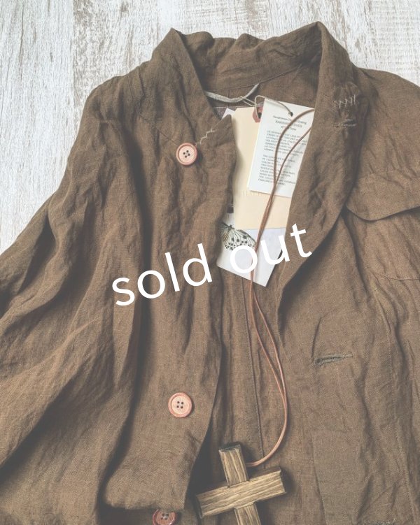 画像3: HALLELUJAH／Manteau1910[1910年代コート]・柿渋染めbrown (3)
