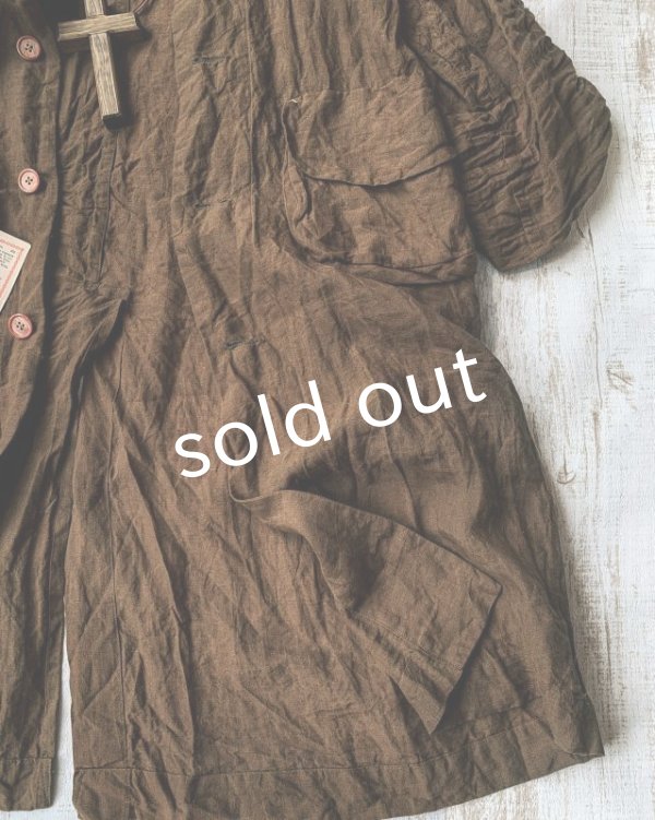 画像7: HALLELUJAH／Manteau1910[1910年代コート]・柿渋染めbrown (7)