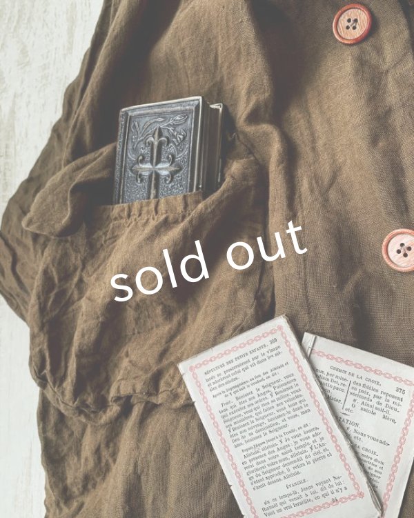 画像6: HALLELUJAH／Manteau1910[1910年代コート]・柿渋染めbrown (6)