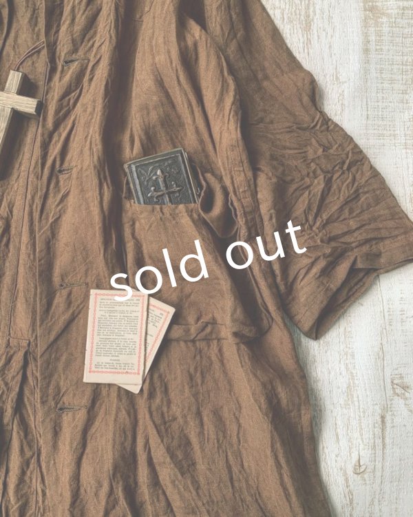 画像6: HALLELUJAH／Manteau1910[1910年代コート]・柿渋染めlight brown (6)