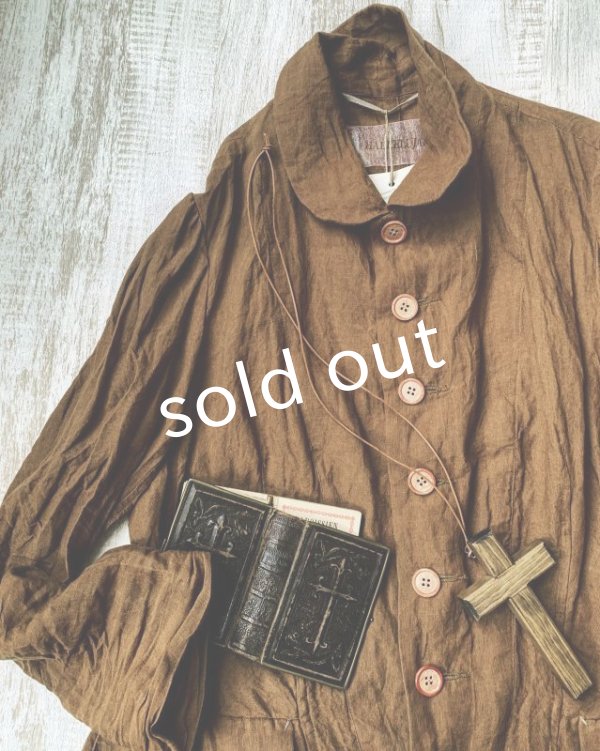 画像3: HALLELUJAH／Vaste de Berger 1890[1890年代 羊飼いのジャケット]・柿渋染めlight brown (3)