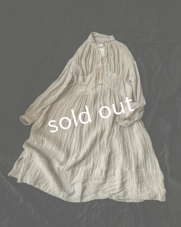 画像3: HALLELUJAH／【限定販売】1890's Bourgeron 1890年代羊飼いシャツワンピース・gauze flax (3)