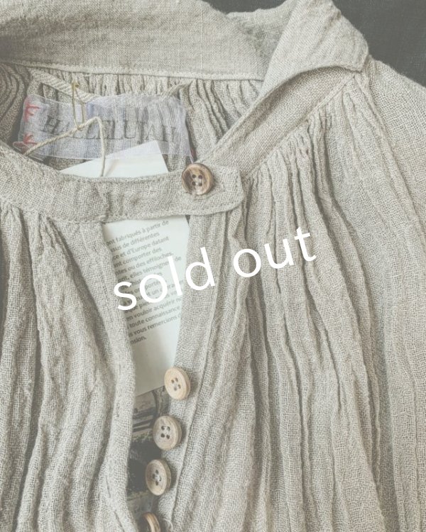 画像6: HALLELUJAH／【限定販売】1890's Bourgeron 1890年代羊飼いシャツワンピース・gauze flax (6)