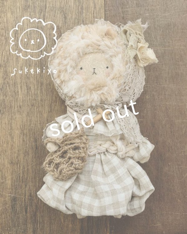 画像1: sukekiyo/おおきめスケキヨバッグチャーム・ギンガムわんぴ (1)