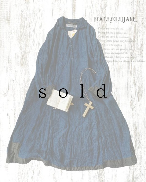 画像1: HALLELUJAH／【限定販売】1920s Nomad Dress No.2[ノマドドレス]・indigo (1)