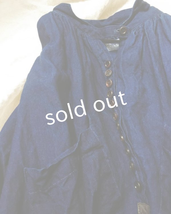 画像7: HALLELUJAH／1890's Bourgeron 1890年代 羊飼いシャツワンピース・indigo (7)