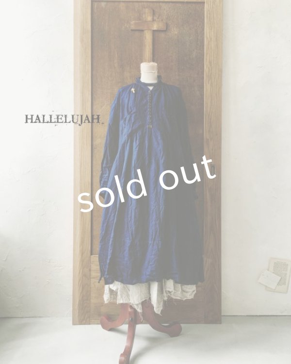 画像2: HALLELUJAH／1890's Bourgeron 1890年代 羊飼いシャツワンピース・indigo (2)