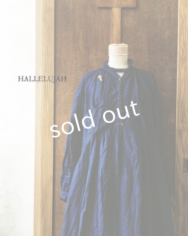画像5: HALLELUJAH／1890's Bourgeron 1890年代 羊飼いシャツワンピース・indigo (5)
