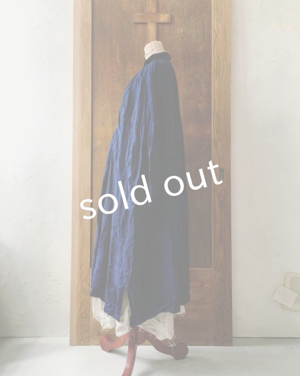 画像3: HALLELUJAH／1890's Bourgeron 1890年代 羊飼いシャツワンピース・indigo (3)